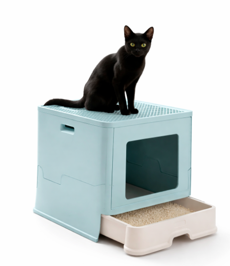 Baño Cerrado Sanitario De Gato Con Bandeja Extraíble Y Pala