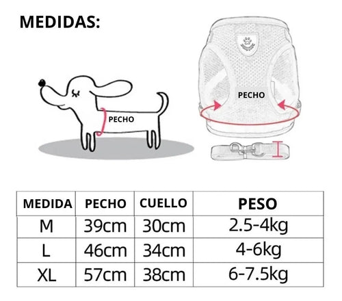 Arnes Pretal Pechera Para Mascotas Perros Gatos + Correa