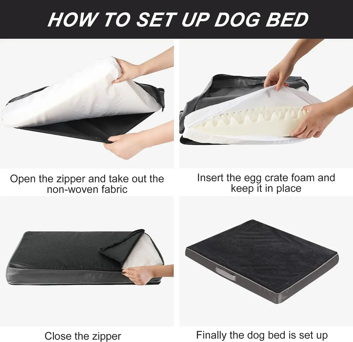 Cama Para Perro Ortopédica De Espuma Viscoelástica Lavable M
