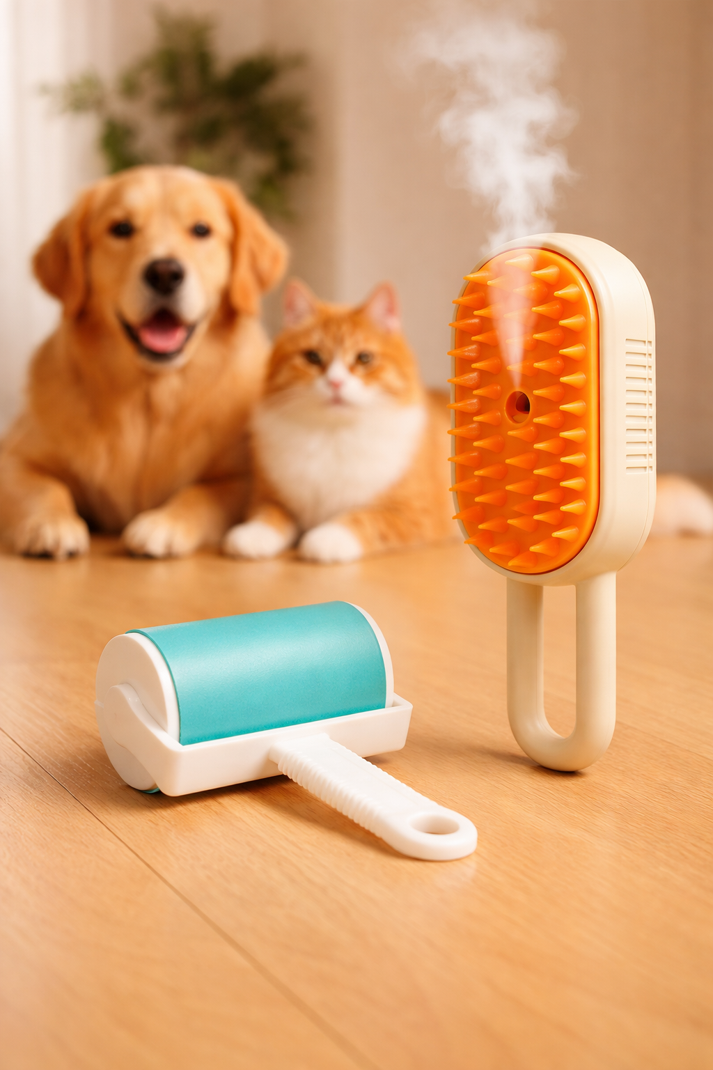 Cepillo a Vapor 3 en 1 + Rodillo Quita Pelos Guau&Michi©