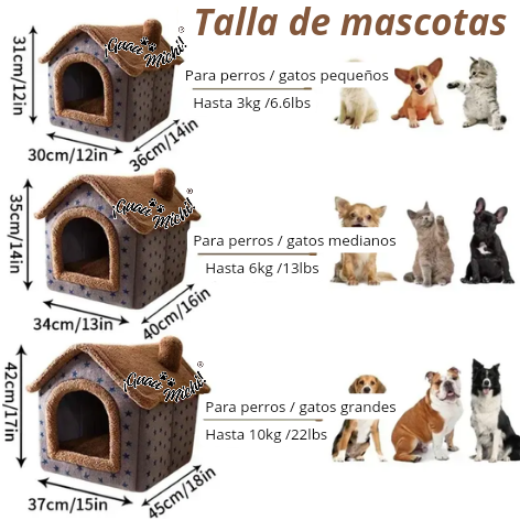 Casa plegable para gatos y perros