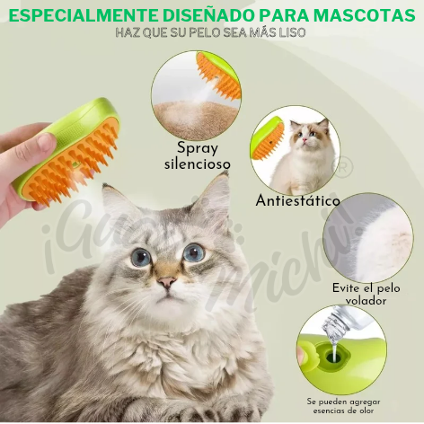 Peine vaporizador quita pelos - Perros - Gatos - Conejos - Hamters