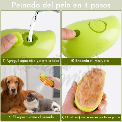 Peine vaporizador quita pelos - Perros - Gatos - Conejos - Hamters