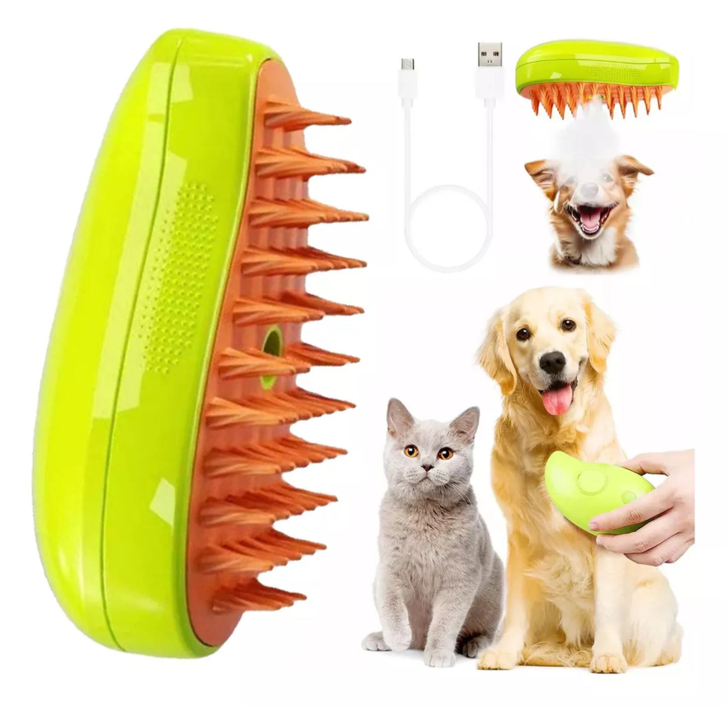 Peine vaporizador quita pelos - Perros - Gatos - Conejos - Hamters