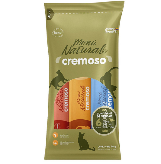 Menú Natural - Cremoso Gato Surtido Bolsa x 6 Unidades